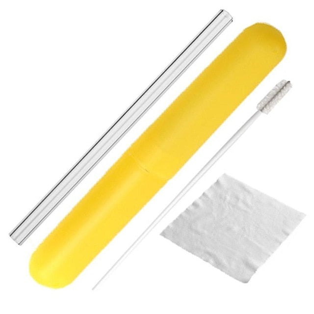 Glass Drinking Straw with Cleaning Brush