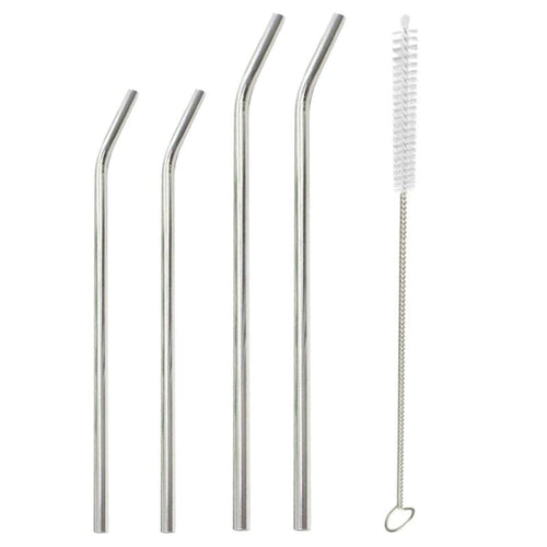 Reusable Stainless Steel Straw with 1 Cleaner Brush Kit - 4pcs