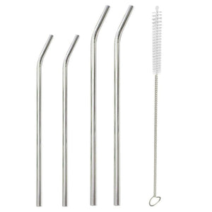 Reusable Stainless Steel Straw with 1 Cleaner Brush Kit - 4pcs