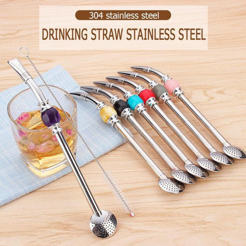 Drinking Spoon Straw With Brush